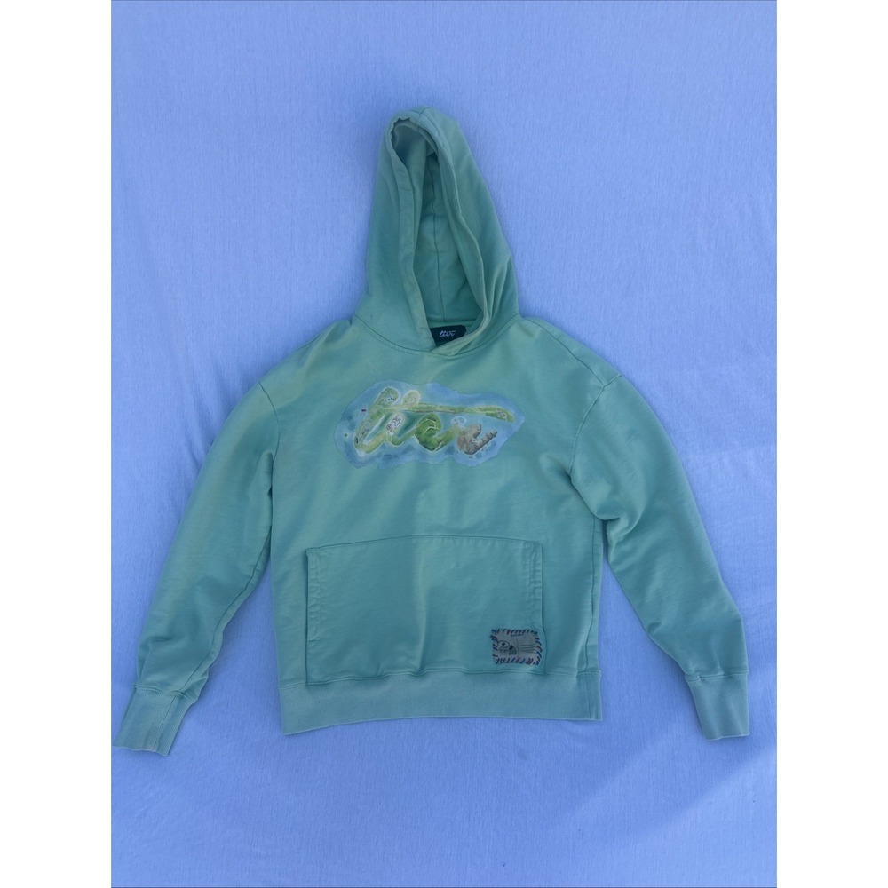 Tier NYC Mens Pullover Light Green Sz L Art Never Dies Graphic Print(see pics)